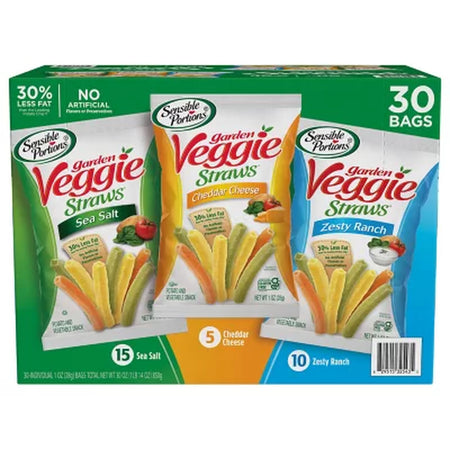 Sensible Portions Garden Veggie Straw Variety Pack, 30 Pk.