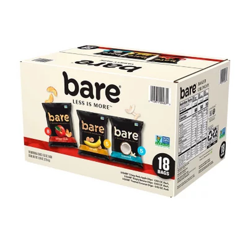 Bare Baked Crunchy Variety Pack Chips, 0.53 Oz., 18 Pk.