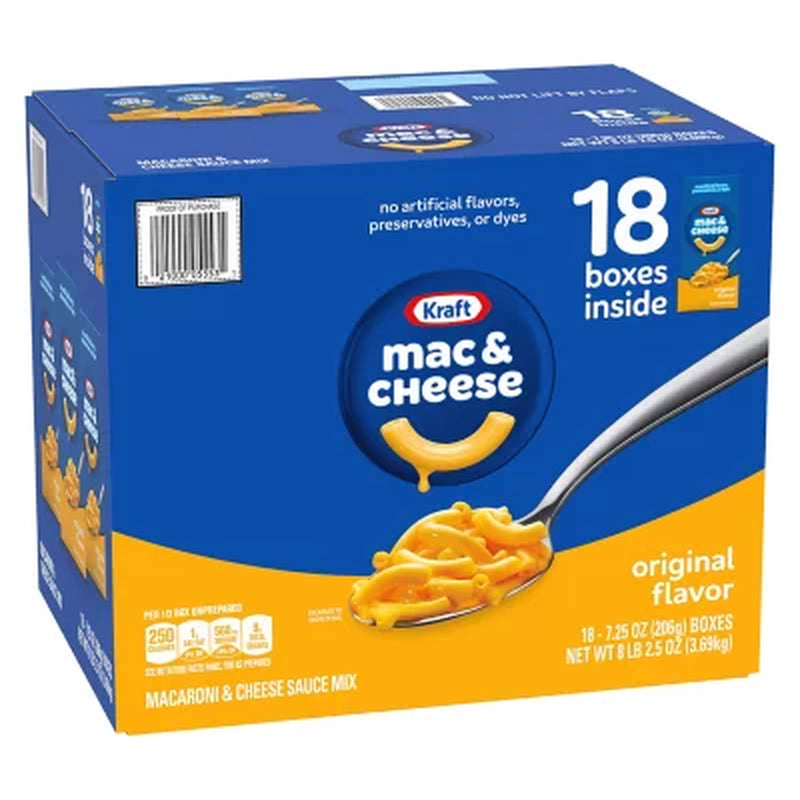 Kraft Original Macaroni and Cheese Dinner, 7.25Oz., 18Pk.