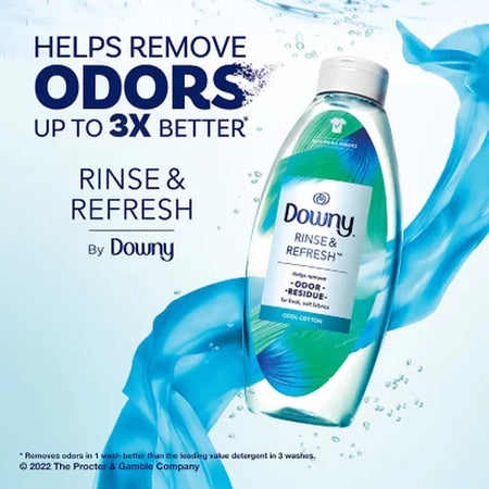 Downy Rinse & Refresh Laundry Fabric Rinse, Cool Cotton, 3 Ct., 76.5 Fl. Oz.