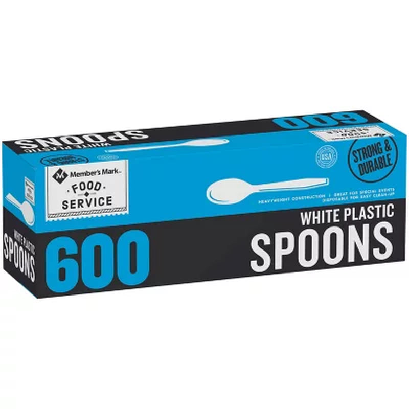 Member'S Mark Heavyweight White Plastic Spoons, 600 Ct.