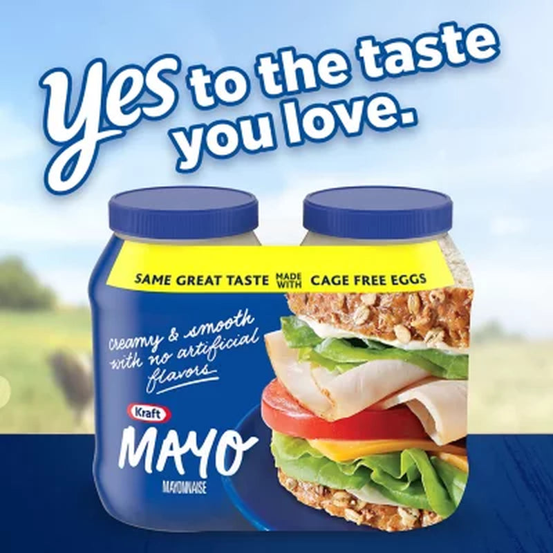 Kraft Real Mayo Creamy & Smooth Mayonnaise 30 Fl. Oz. Jars, 2 Pk.