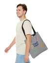 Happy Vibe Tote Bag (AOP) for any occasion