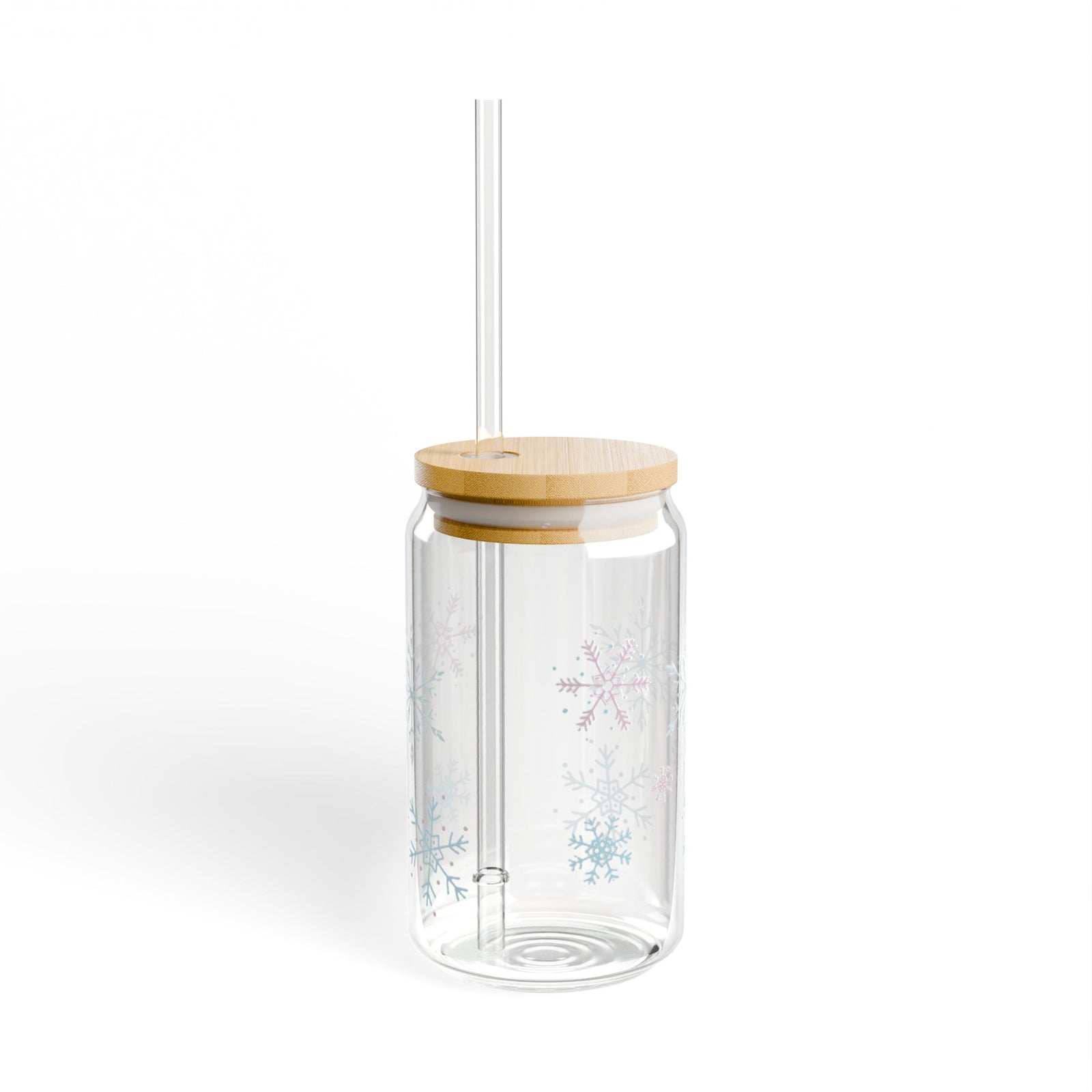 Snowflake Christmas Sipper Glass 16 oz