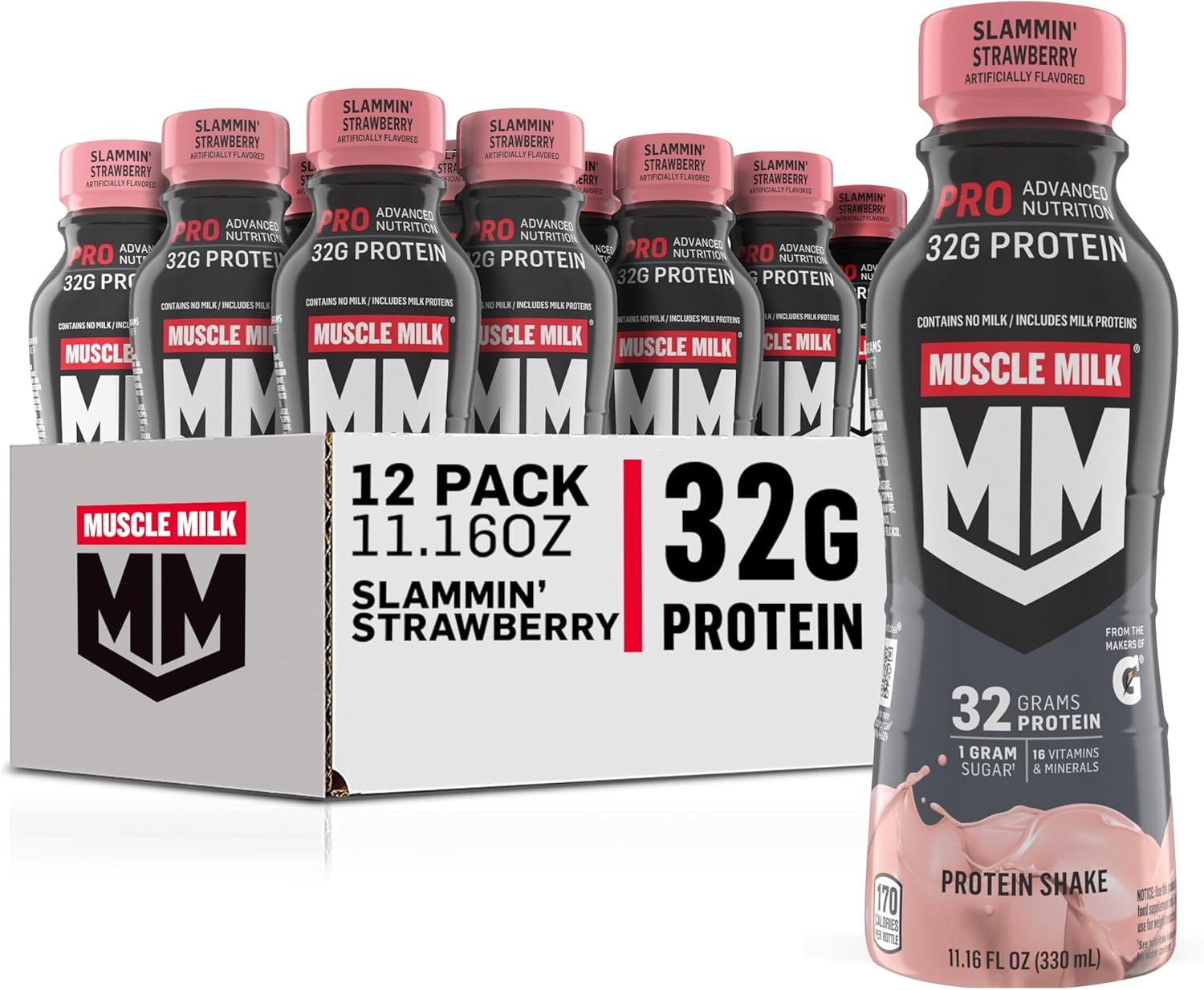 Muscle Milk Pro Advanced Nutrition Protein Shake, 32G Protein - 11.16 Fl Oz 12 PACK (CHOOSE FLAVOR) 