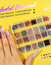 Buchona Nail Set: 41-Box Kit with Rhinestones, Gems, and Flakes for Creative Nail Art Designs – Perfect Nail Accessories