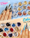 Buchona Nail Set: 41-Box Kit with Rhinestones, Gems, and Flakes for Creative Nail Art Designs – Perfect Nail Accessories