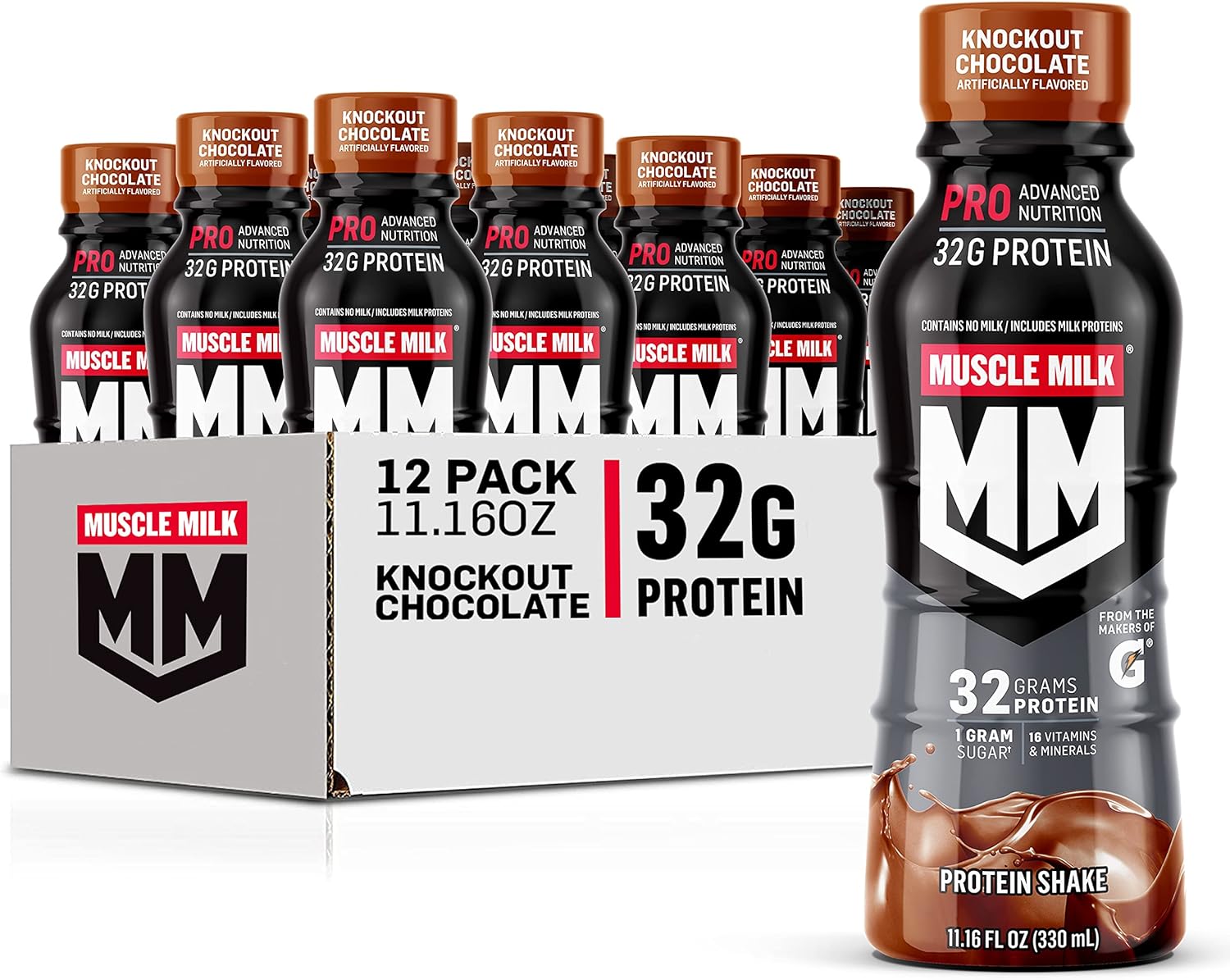 Muscle Milk Pro Advanced Nutrition Protein Shake, 32G Protein - 11.16 Fl Oz 12 PACK (CHOOSE FLAVOR) 