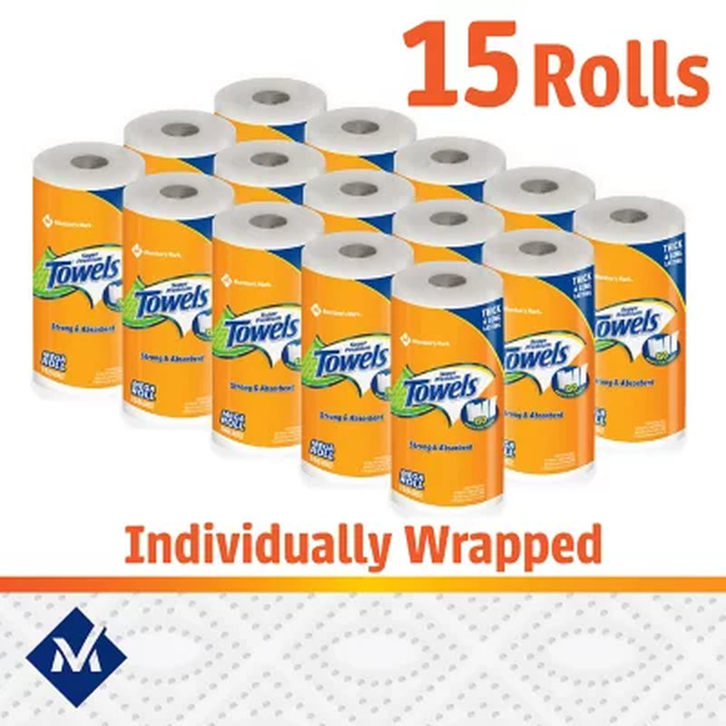 Member'S Mark Select & Tear 2-Ply Paper Towels 15 Rolls, 150 Sheets/Roll