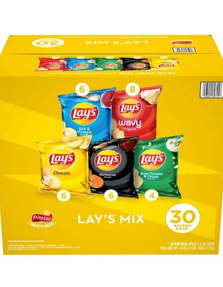 Lay'S Mix Variety Pack Potato Chips, 30 Pk.