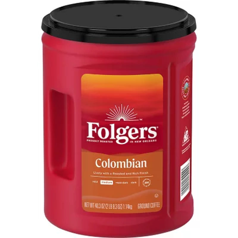 Folgers 100% Medium Roast Ground Colombian Coffee, 40.3 Oz.