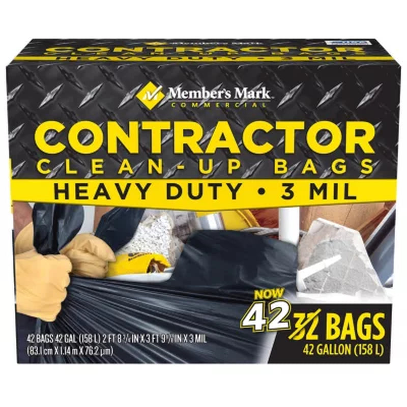 Member'S Mark Commercial Contractor Clean-Up Trash Bags 42 Gal., 42 Ct.