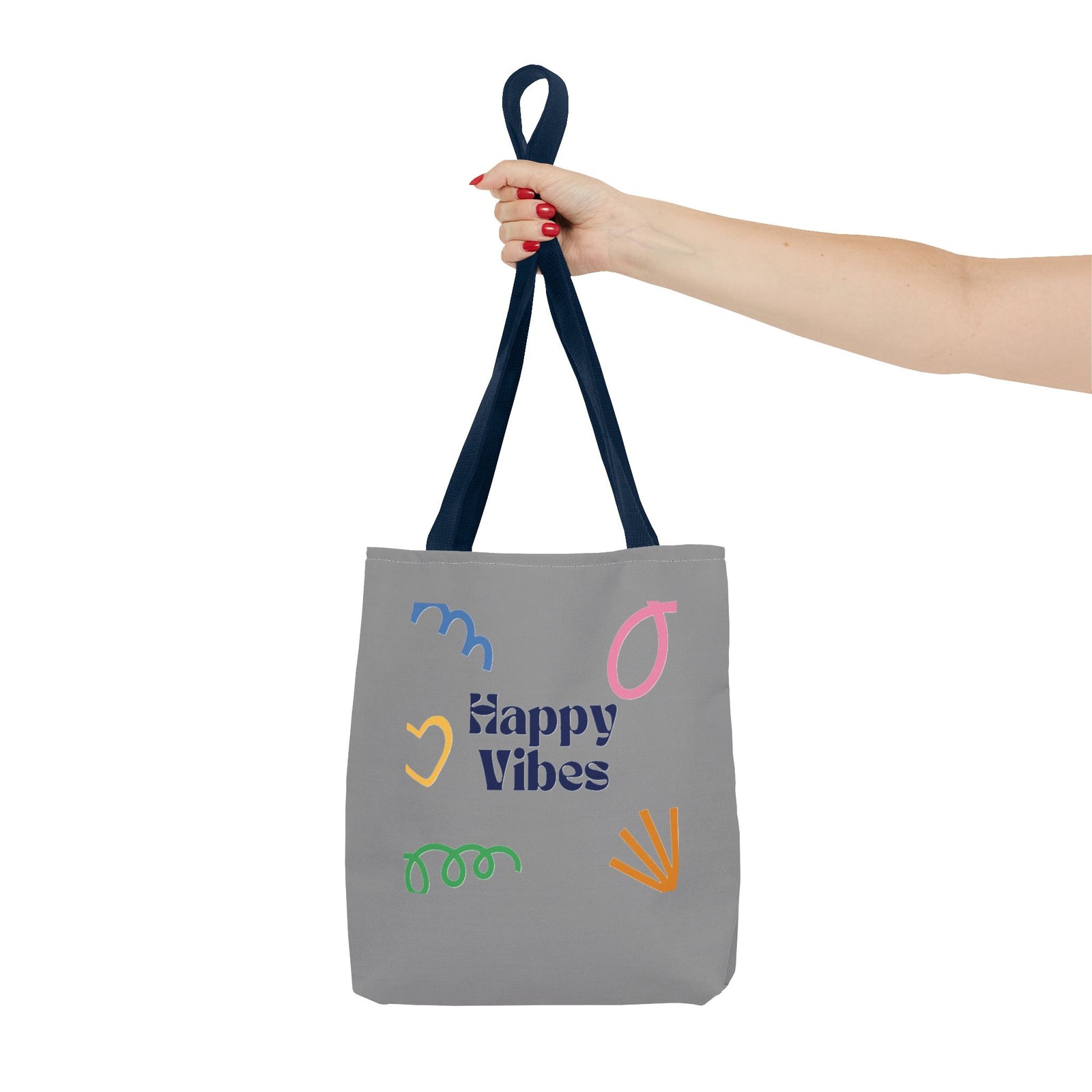 Happy Vibe Tote Bag (AOP) for any occasion