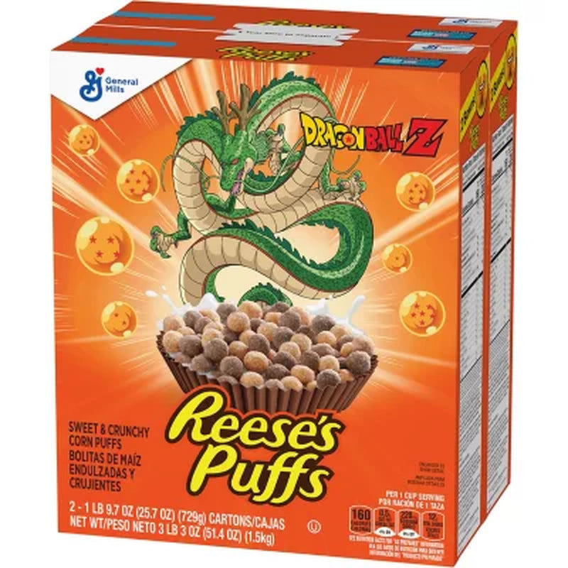 Reese'S Puffs Peanut Butter Chocolate Cereal 51.4 Oz., 2 Pk.