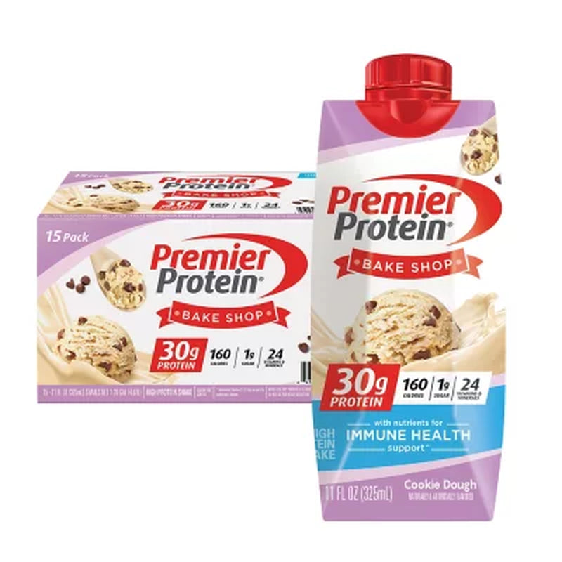 Premier Protein 30G High Protein Shake, Cookie Dough, 11Oz., 15 Pk.