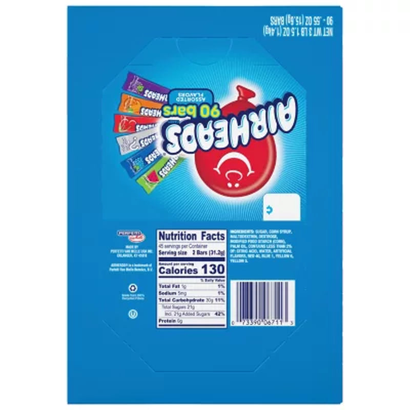 Airheads Variety Pack, 0.55 Oz., 90 Pk.