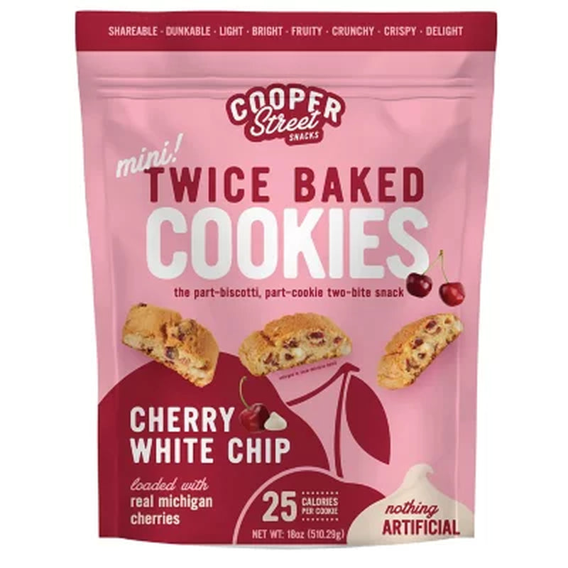 Cooper Street Snacks Cherry White Chip Twice Baked Cookies, 18Oz.