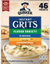 Quaker Instant Grits, Variety Pack 45.4 Oz., 46 Pk.