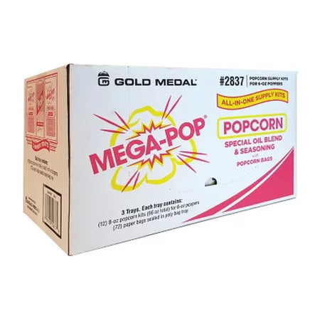 Gold Medal Mega-Pop All-In-One Popcorn Supply Kit for 6 Oz. Poppers