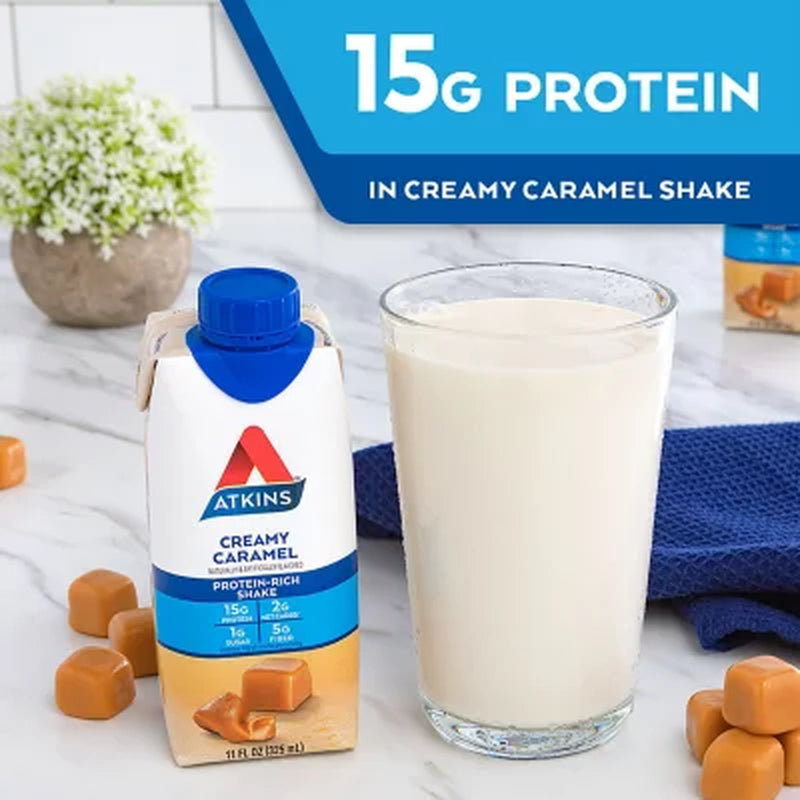 Atkins 15G Energy Protein Shake, Creamy Caramel 11 Fl. Oz., 15 Pk.