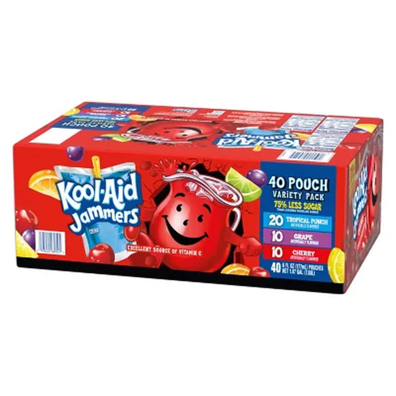 Kool-Aid Jammers Juice Pouches Variety Pack 6 Fl. Oz., 40 Pk.