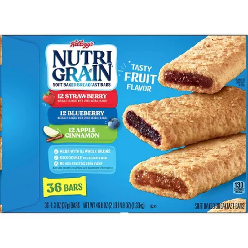 Nutri-Grain Bars Variety Pack, 1.3 Oz., 36 Pk.