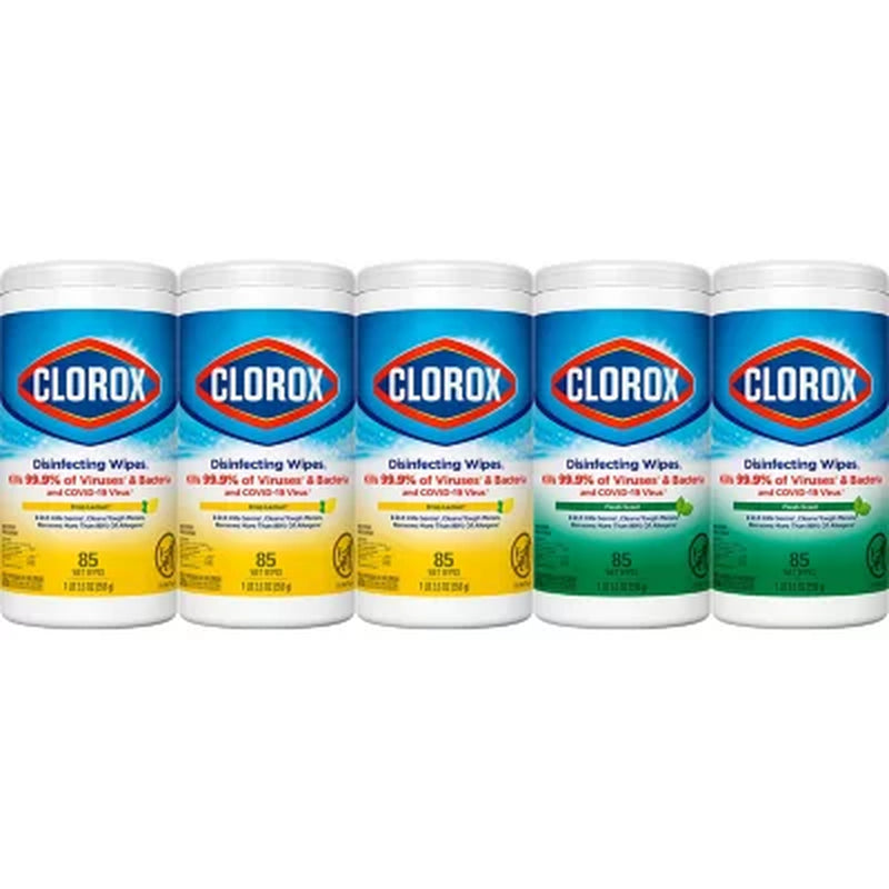 Clorox Disinfecting Cleaning Wipes, Variety Pack, 5 Ct., 425 Wipes