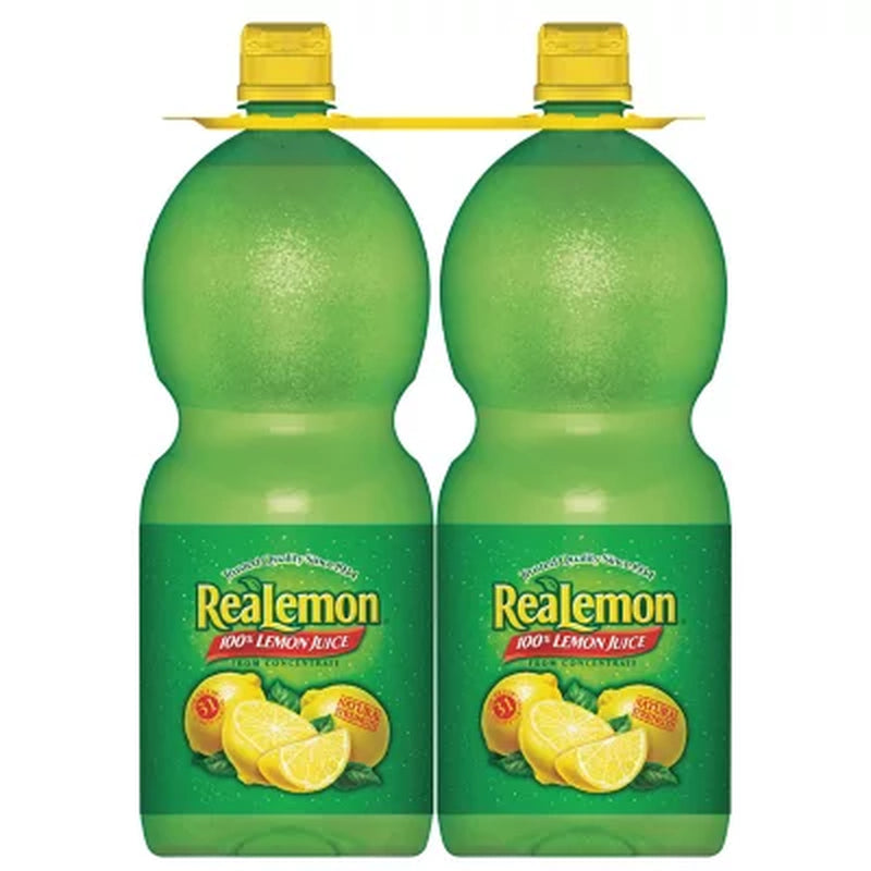 Realemon 100% Lemon Juice 48 Fl. Oz. Bottles, 2 Pk.