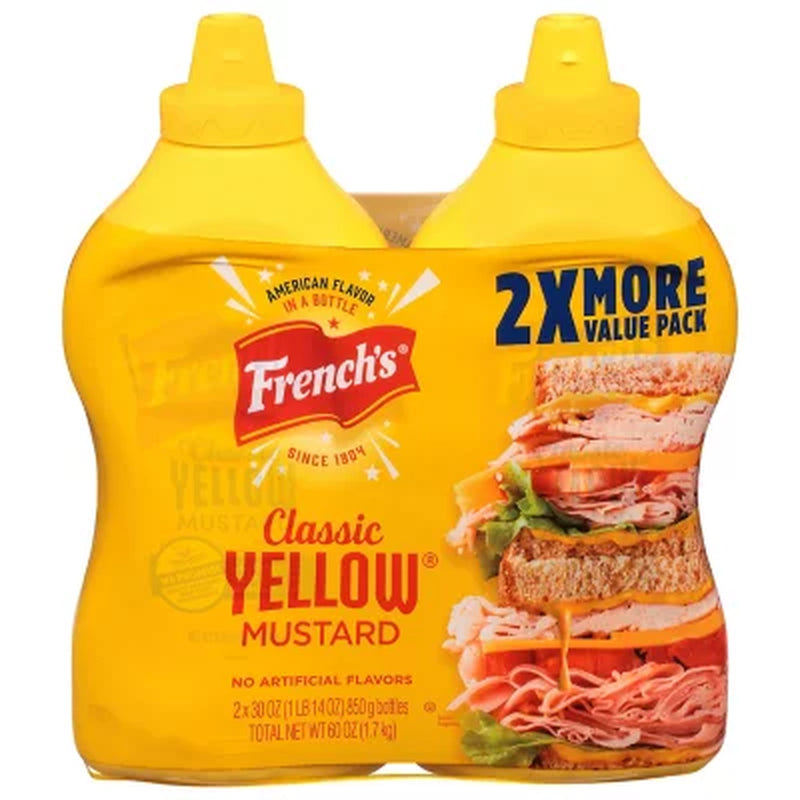 French'S 100% Natural Classic Yellow Mustard 30 Oz., 2 Pk.