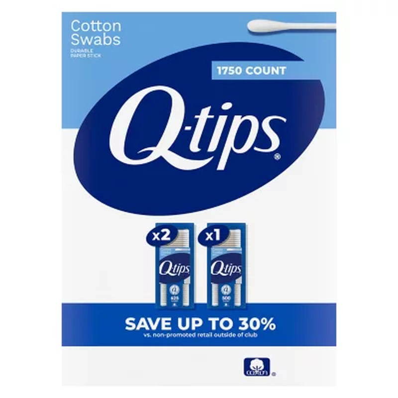 Q-Tips Cotton Swabs, 1750 Ct., 3 Pk.