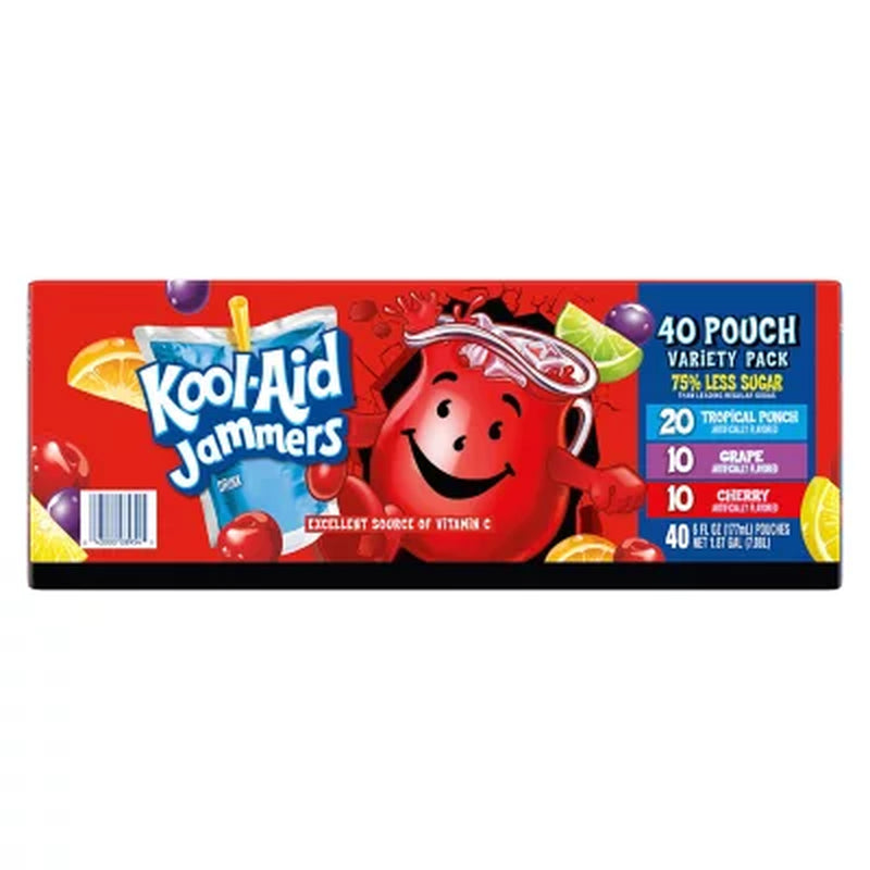 Kool-Aid Jammers Juice Pouches Variety Pack 6 Fl. Oz., 40 Pk.