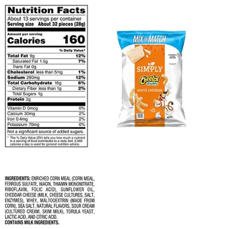 Cheetos Simply White Cheddar Puffs, 12.5 Oz.