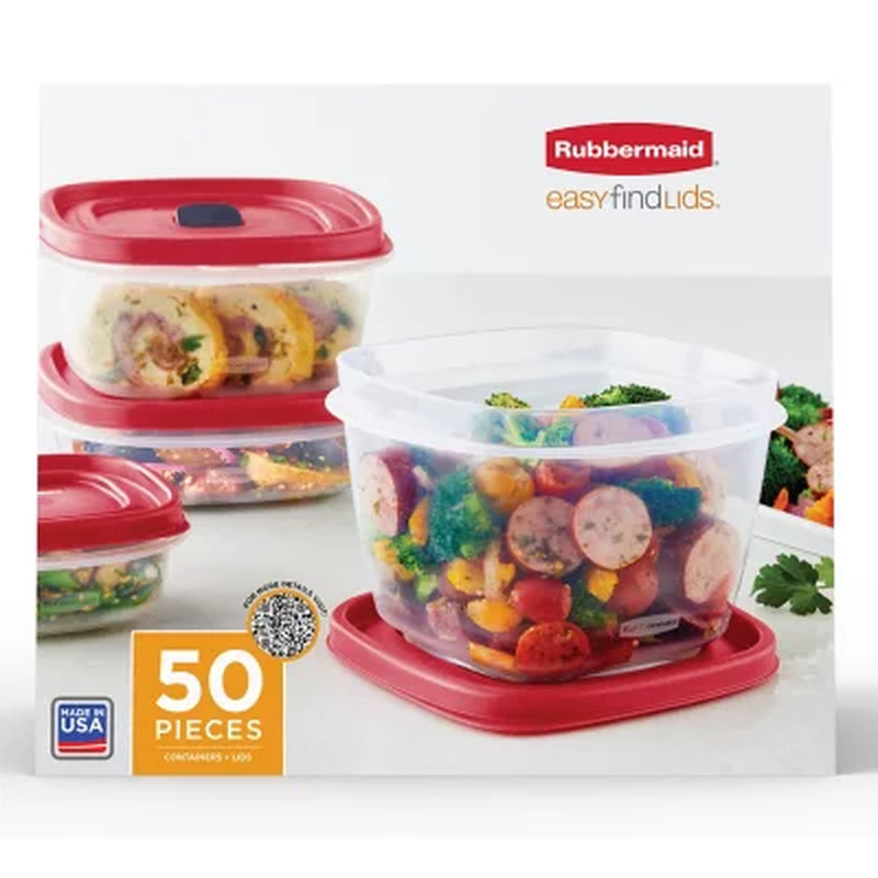 Rubbermaid 50-Piece Easyfind Lids Vented Food Storage Set