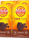 Metamucil, Fiber Thins, Daily Psyllium Husk Fiber Supplement, Chocolate Flavor, 48 Total Servings 