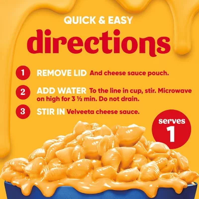 Velveeta Shells and Cheese Original Microwavable Sauce Cups, 12 Ct.