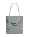 Happy Vibe Tote Bag (AOP) for any occasion