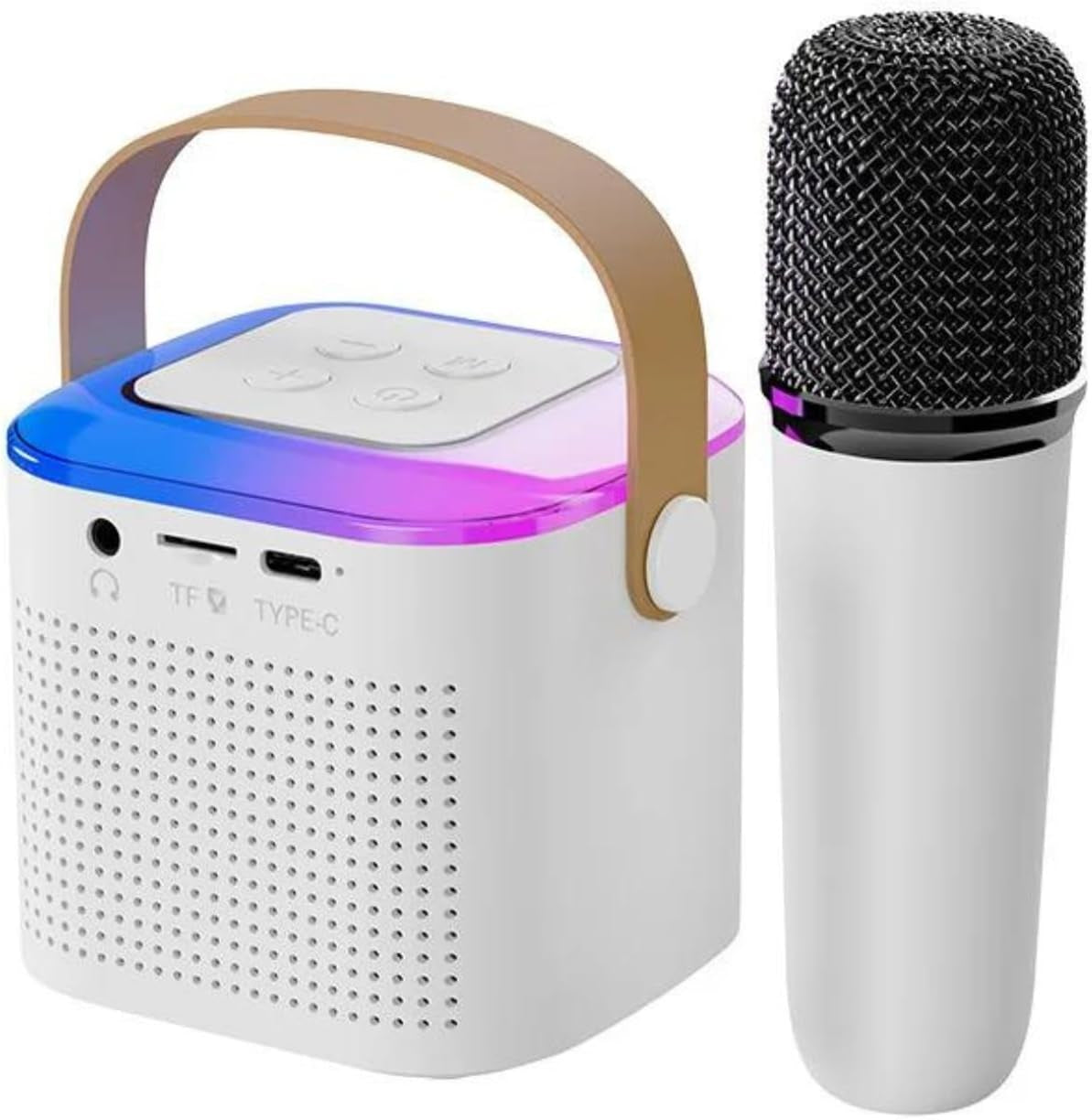 Kids Karaoke Machine Toys Gifts Portable Bluetooth Speaker, White