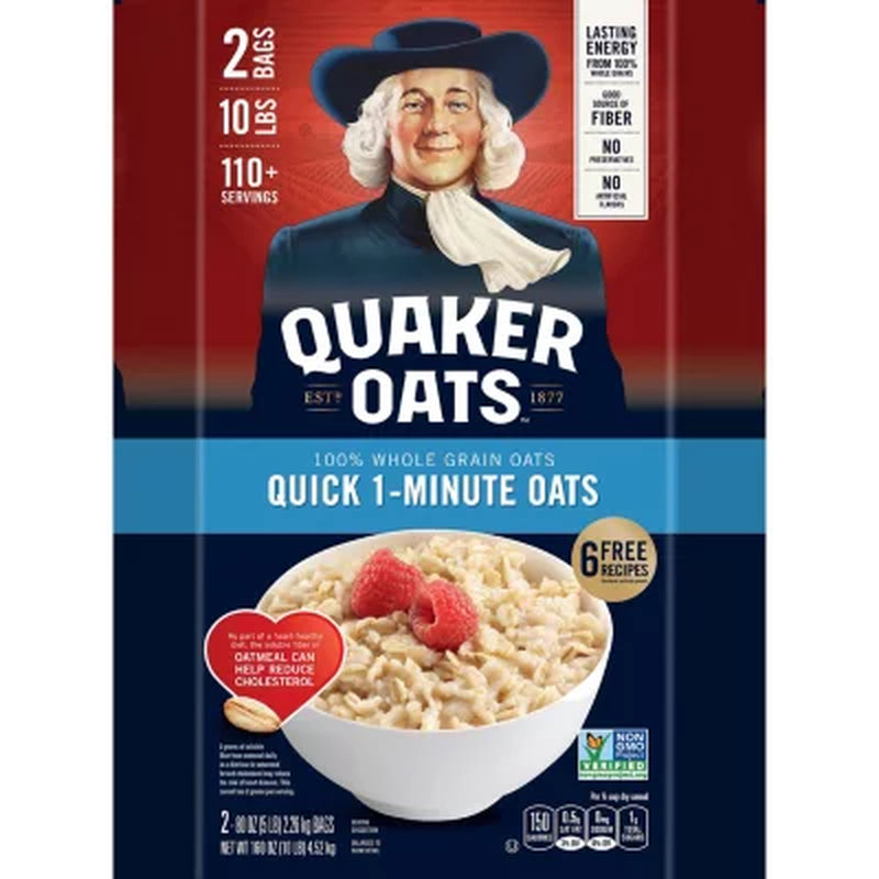 Quaker Quick 1-Minute Oats 160 Oz., 2 Pk.