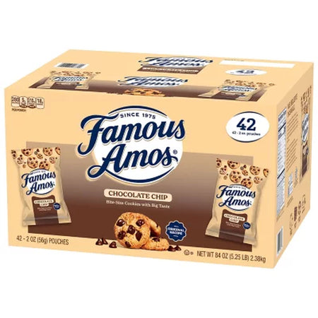 Famous Amos Chocolate Chip Cookies, 2 Oz., 42 Pk.