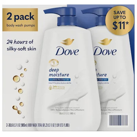 Dove Deep Moisture Renewing Body Wash, 30.6 Fl. Oz., 2 Pk.