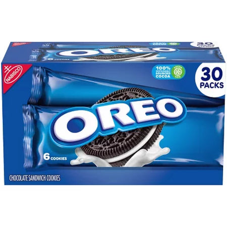 OREO Chocolate Sandwich Cookies, 2.4 Oz., 30 Pk.