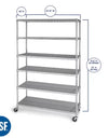 Member'S Mark 6-Tier NSF Heavy Duty Wire Shelving, 47.75" W X 18" D X 75.5" H