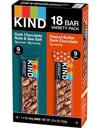 KIND Snack Bars Variety Pack, Dark Chocolate Nuts & Sea Salt and Peanut Butter Dark Chocolate 18 Ct.