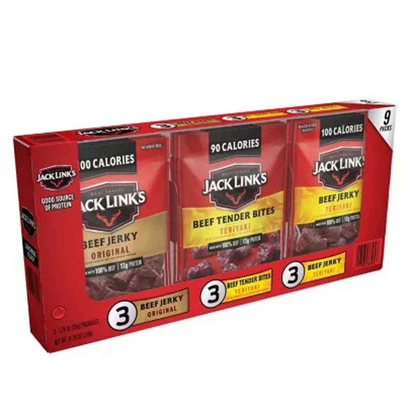 Jack Link'S Variety Pack Beef Jerky, 1.25 Oz., 9 Pk.