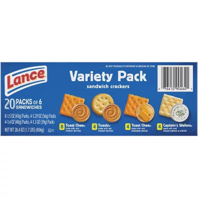 Lance Variety Pack Sandwich Crackers, 40 Pk.