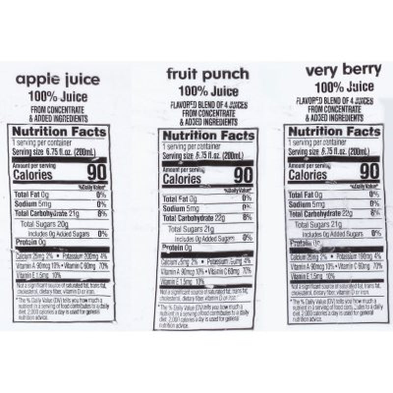 Apple & Eve 100% Juice Variety Pack, 6.75 Fl. Oz., 36 Pk.