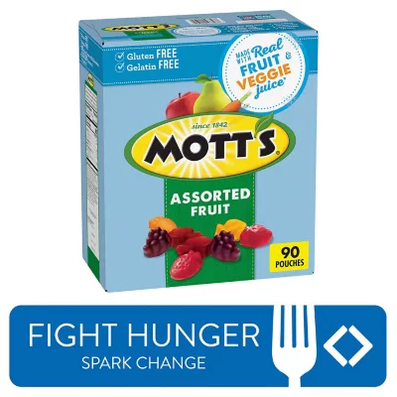 Mott'S Assorted Fruit Flavored Snacks, 0.8 Oz., 90 Pk.