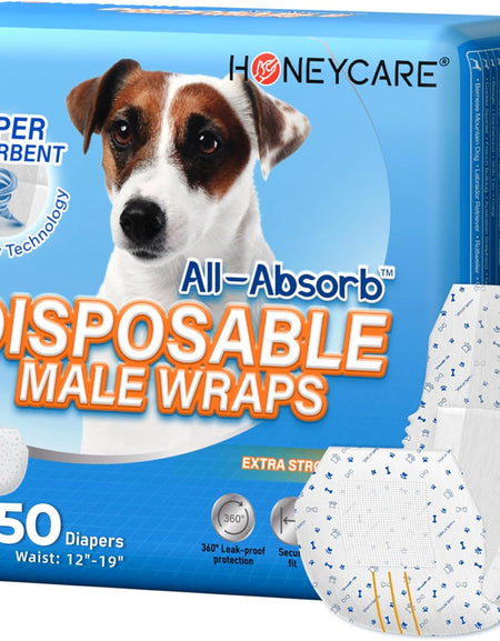 All-Absorb A26 Male Dog Wrap, 50 Count, Small