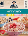 Quaker Instant Oatmeal Fruit & Cream, Variety Pack 42.3 Oz., 40 Pk.