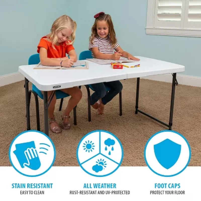 Lifetime 4' Commercial Grade Adjustable Fold-In-Half Table